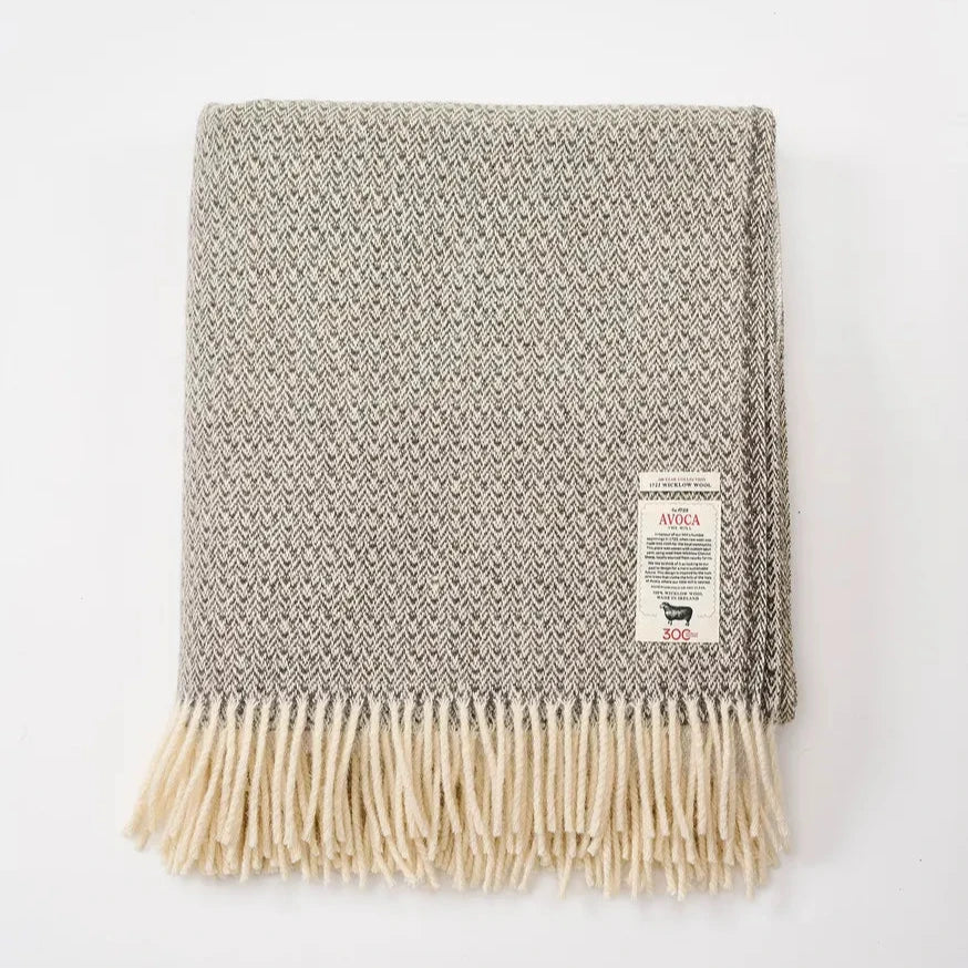 Avoca Slate Wicklow Wool Throw - Bloomfields