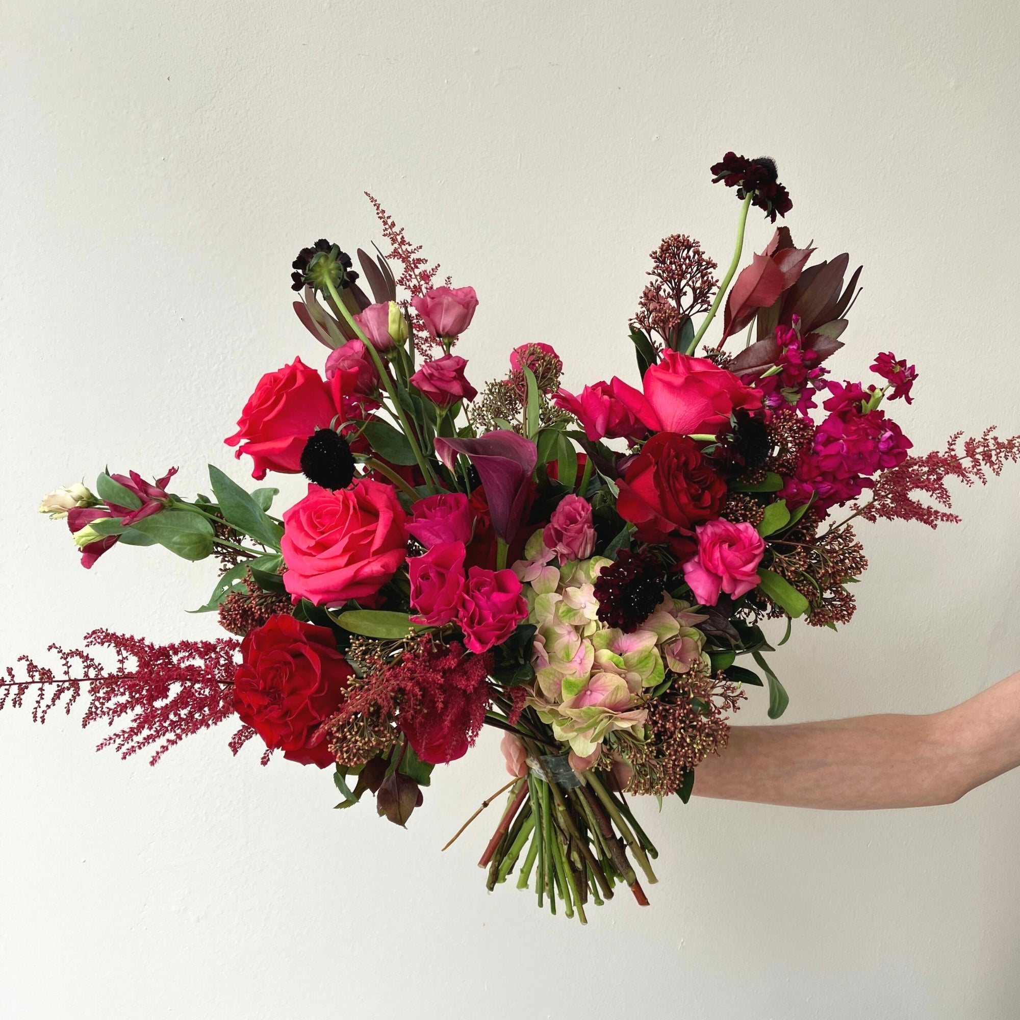 Pink and Red Hand - Tied Bouquet - Bloomfields